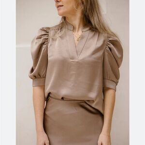 Neo Noir Heavy Sateen Blouse